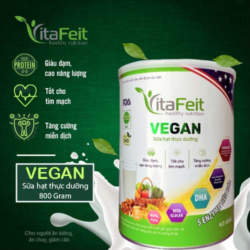 Sữa hạt dinh dưỡng thuần chay VitaFeit trọng lượng 800g dùng thay thế bữa ăn, dùng cho người ăn kiêng giảm cân