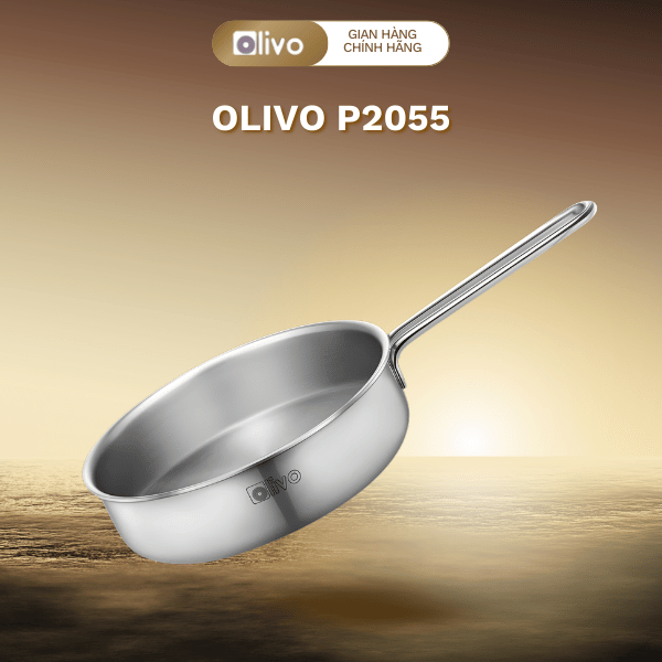 CHẢO INOX OLIVO P2055 – Chống Dính Tự Nhiên, Đường Kính 20cm, Nấu Ăn Tiện Lợi