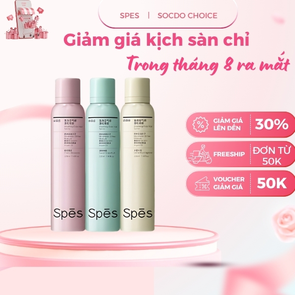 Dầu gội đầu khô SPES dạng xịt , dưỡng tóc tạo phồng cấp tốc, dầu gội hút dầu không bết giữ nếp 220ml