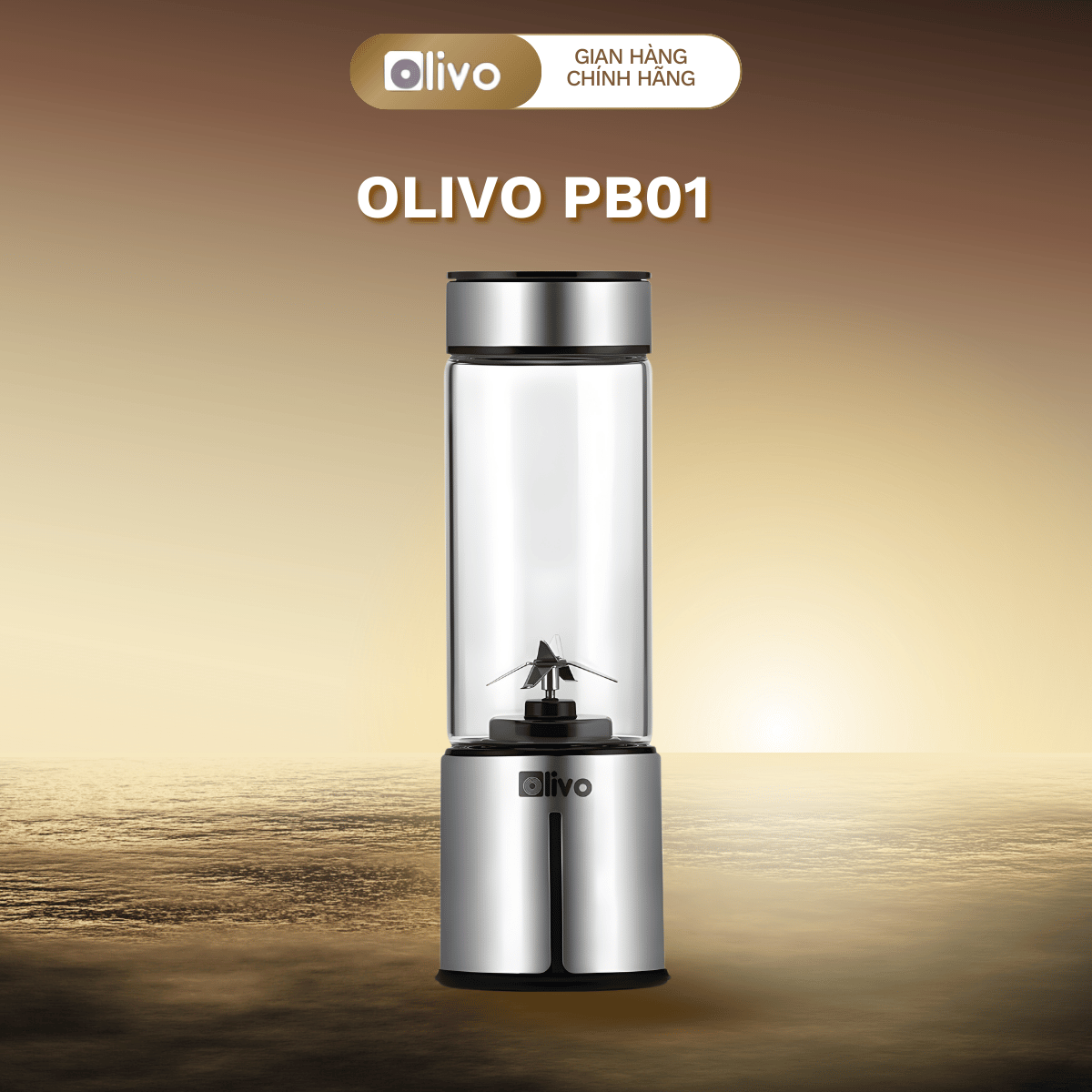 Máy Xay Sinh Tố Cầm Tay OLIVO PB01 Cao Cấp – Xay Được Đá Viên, Dung Tích 450ML