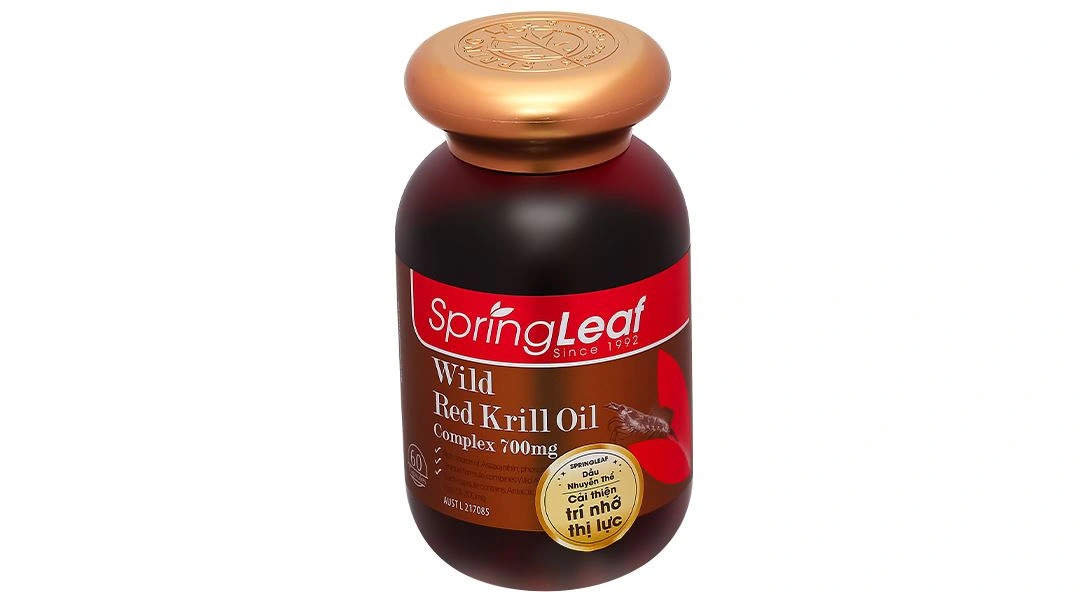Springleaf Wild Red Krill Oil Complex 700mg – Hỗ Trợ Tim Mạch, Não Bộ, Chống Oxy Hóa, Viên Uống Cao Cấp